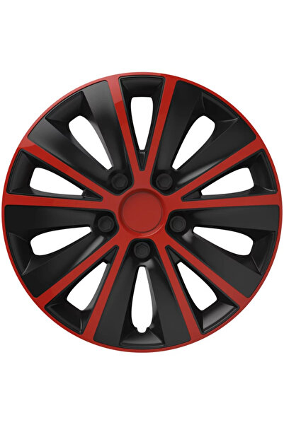 Cridem Set capace roti auto Rapide 4buc - Rosu/Negru - 15''