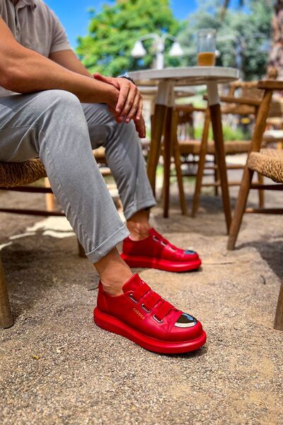 Zerenyus Ανδρικά αθλητικά παπούτσια Mirorex Premium Comfort Elastic Κόκκινα