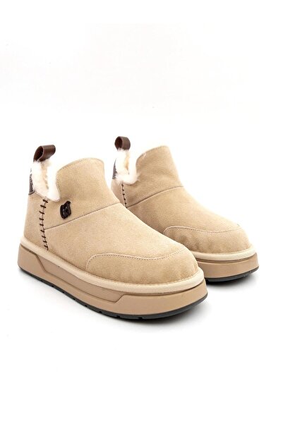 Guja 25K486 Γυναικείες κοντές μπότες από σουέτ με επένδυση από γούνα