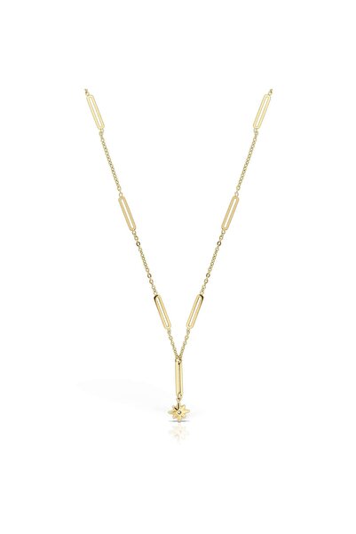 Hinari Colier din oțel inoxidabil placat cu aur de 18k cu amuletă a zeiței