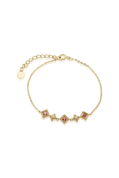 Hinari Brățară din argint 925 placată cu aur Ruby Fire