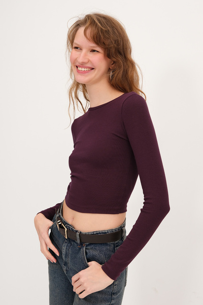 Addax Long Sleeve Basic Blouse B1845