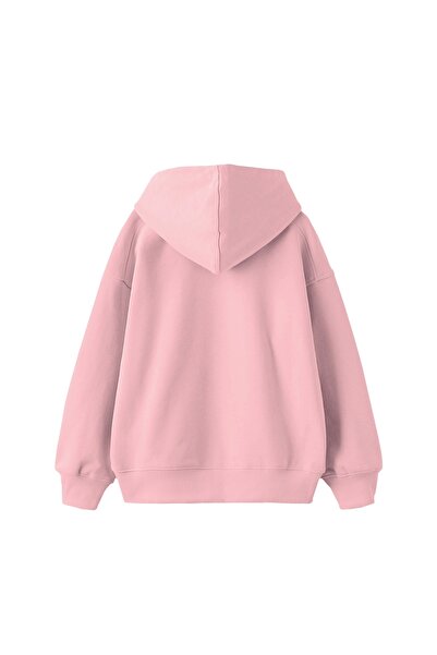 Sekizbiraltı Girl Gang Printed Oversize Unisex Pink Hoodie