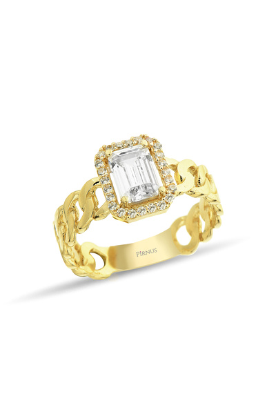 Pirnus Diamond Altın Baget Yüzük