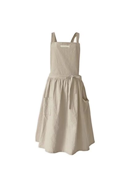 Choice تنورة خضراء قصيرة مطوية من القطن والكتان بتصميم نورديك، مريلة نسائية وفتيات بتصميم عتيق، أعمال البستنة C