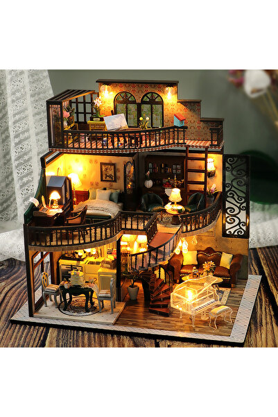 Choice مجموعة تجميع وبناء أحجية ثلاثية الأبعاد لبيت الدمية الخشبي بدون أغطية ...