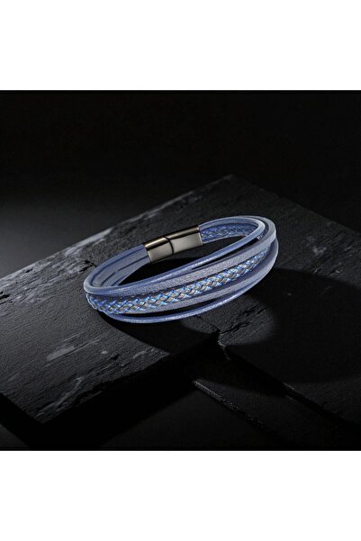FM Blue Black Multi Leather Bracelet 31833B2D7
