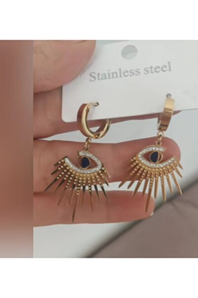 BESMYAR JEWELS Göz Figürlü Küpe Nazar Boncuklu Sallantıllı Küpe