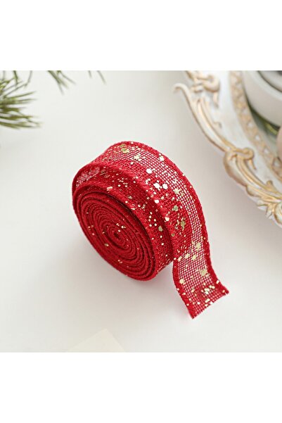 Flippy Christmas Decorative Ribbon Set, 4 Ribbons + 1 Red-White Thread Roll, 2 m Each, Candy Pattern