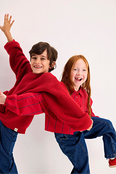 Marvy Pamuk Örme Kazak Kırmızı