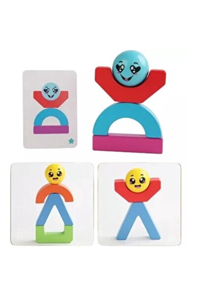 OEM Wooden Montessori Construction and Balancing Game, Multicolored