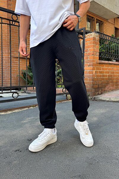 Flaw Wear Κεντημένος αθλητικός παντελόνις Polizei Μαύρος