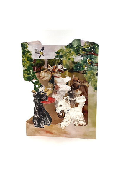 Santoro 3D Swing Cards Greeting Card Playful Puppies