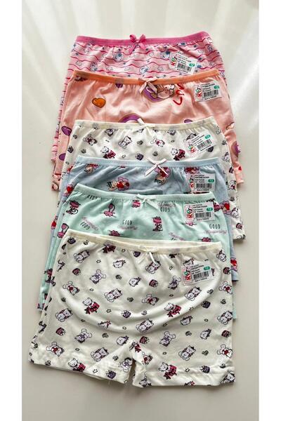 Palal Girls' Patterned Boxer 6-Pack 100% Cotton Kids