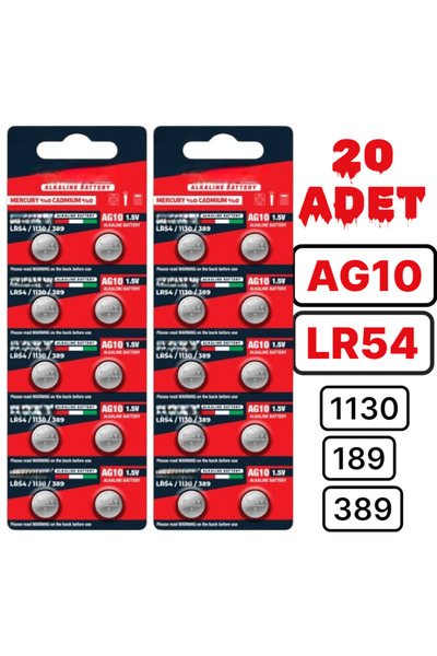 nelerbulurum 20 ADET Lr54 Ag10 V10ga Lr 1130 389 Sr1130 Düğme Terazi Saat Bas...