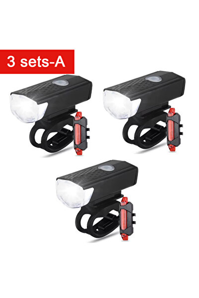 Choice 3 sets-A Bike Light Set Bicycle Headlight Taillight Front and Rear Set...