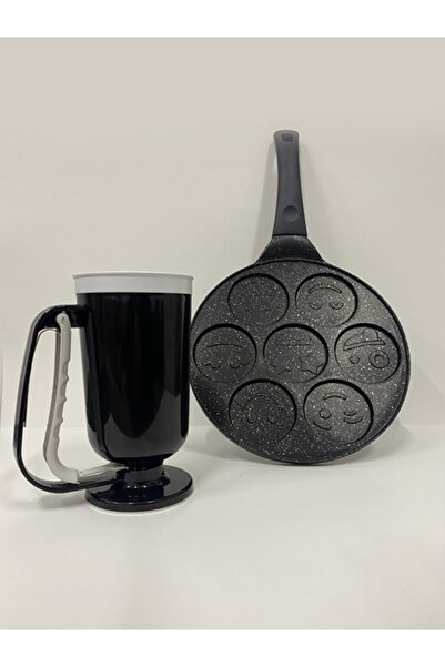 Komşu Züccaciye Emojli Pankek Krep Tavası ve Hamur Porsiyonlayıcı Set