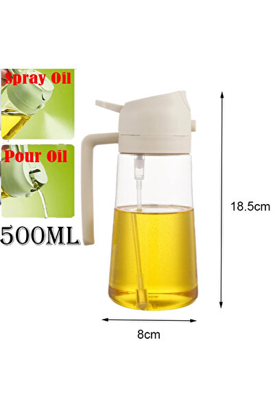 Choice زجاجة رذاذ زيت زيتون 2 في 1 سعة 500 مل بيضاء للاستخدام 2