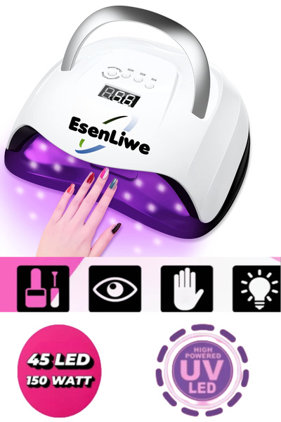 ESENLİWE X15 Uv Led Tırnak Kurutucu 150 Watt 45 Led Protez Tırnak Kalıcı Oje ...