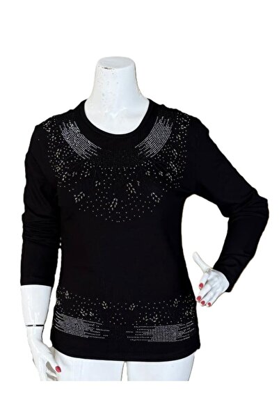 Gündoğan Uzun Kollu Lüks Taş İşlemeli Yonca Kumaş Anne Bluz