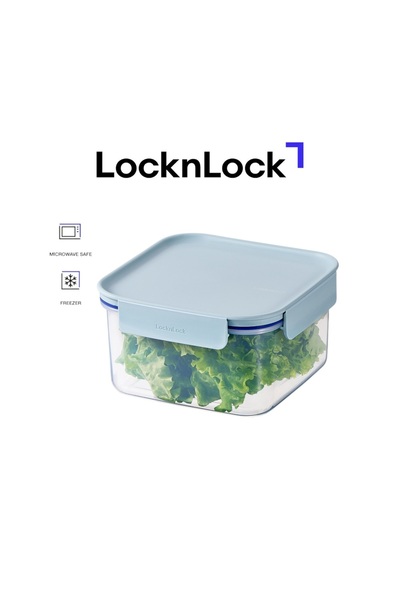locknlock Classic Plus Square Food Container 1.25L – Mint, 4-Side Locking, Stackable & Leakproof