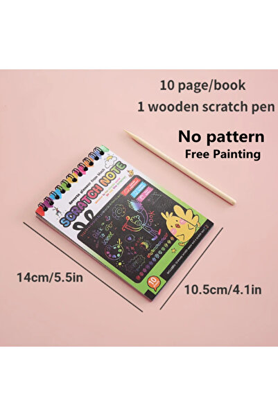 Choice4 green 10pcs Children Scratch Montessori Painting Drawing Toys DIY Pap...