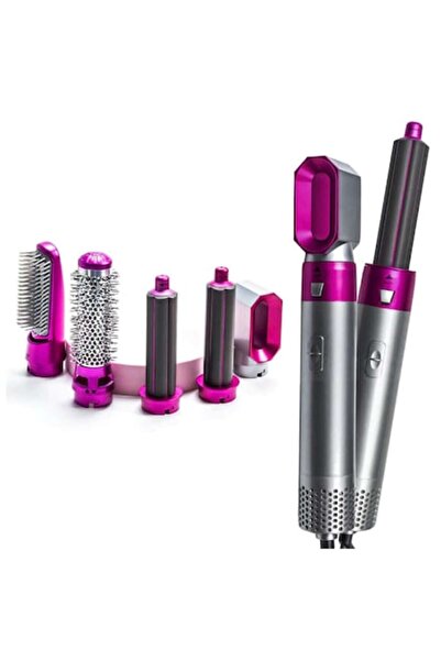 E-manor Ριχτάρι μαλλιών με πιστολάκι, πολυλειτουργική ηλεκτρική πλάκα 5 σε 1 με περιστροφή 360°