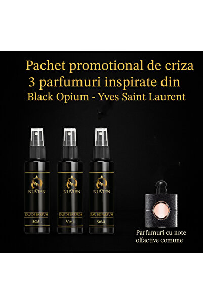 Nuvien Set 3 Parfumuri 50ml – Inspirat din Black Opium Y.S.L.