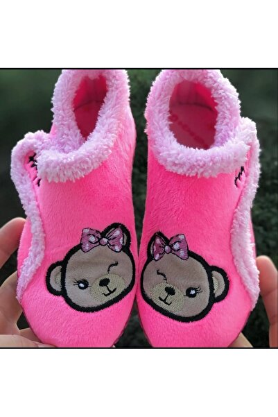 Pandalina Kız Çocuk Cırtlı Panduf Kaydırmaz Taban Anaokulu Kreş Ev okul ayakkabısı