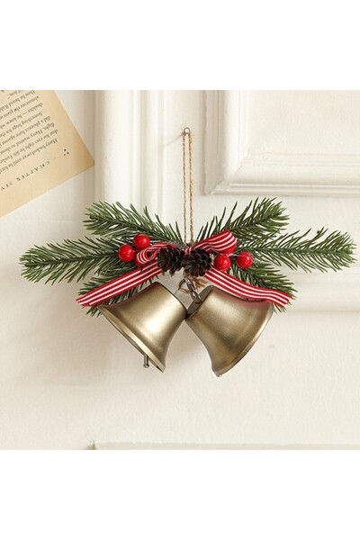 OEM Christmas Decoration for Fir Tree, model 2 Christmas Bells with Fir Branch, Decora