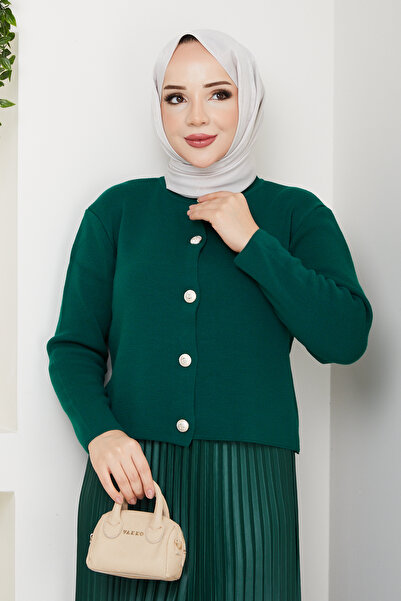 modapark.ist Γυναικεία Πλεκτή Ζακέτα με κουμπιά μπροστά