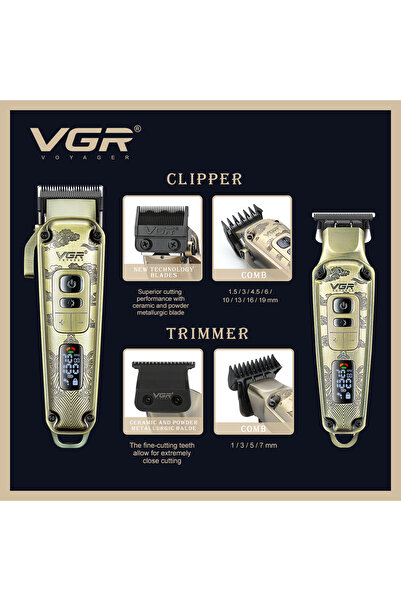 VGR V-643 Ultra Premium Metal Hair Clipper & Beard Trimmer (2 in 1)