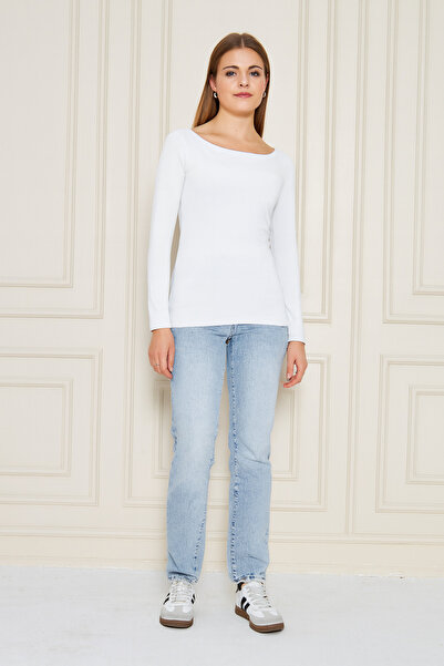 Avones Boat Neck Long Sleeve Basic Women's T-Shirt – Comfortable and Stylish