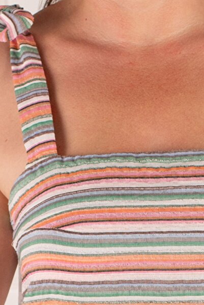 armonika Women's Orange Bustier Skirt Two-Piece Set Arm-25Y001092