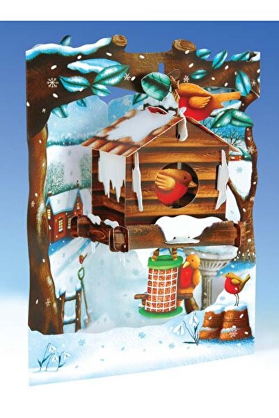 Santoro Felicitarea 3D Swing Cards Pasari in colivie