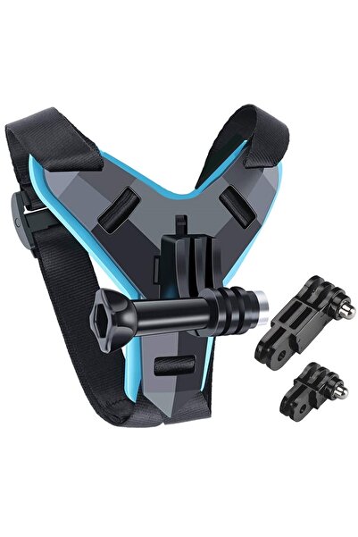 Choice حزام خوذة أزرق لكاميرا Gopro Hero 12 11 10 9 8 7 6 5 4 3 دراجة نارية Y...