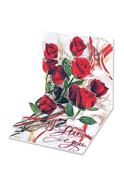 PopShots Minifelicitare 3D Buchet de trandafiri