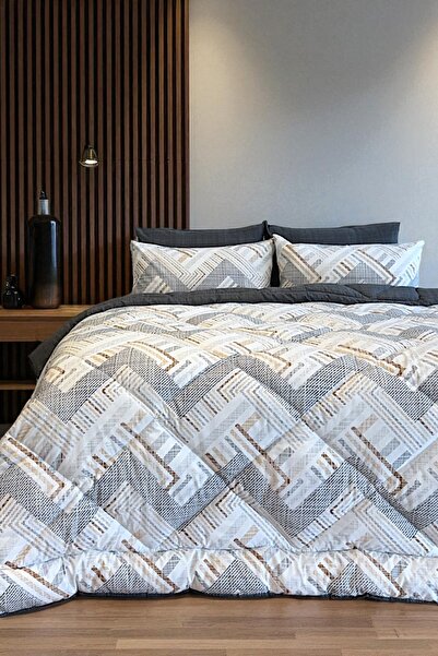 Alla Turca Double Size 4 Pillowcases with Elastic Sheets Double-Sided Patterned Sleeping Set-Nova Antra