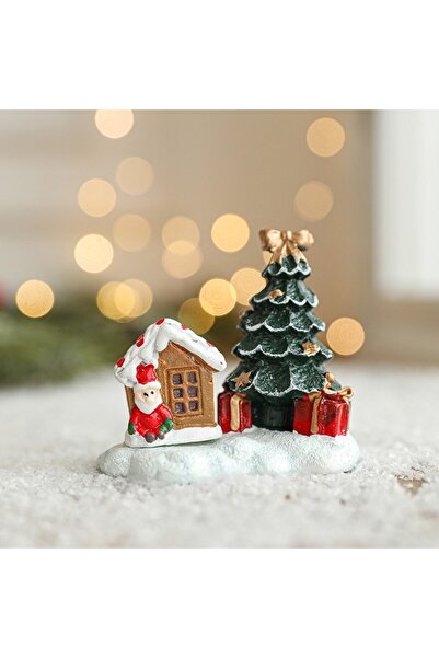 OEM Resin Christmas Ornament for Decoration, House with Tree Model, Office Decoration for
