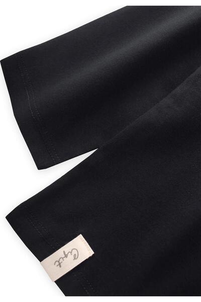 Cigit Εποχιακό βασικό μπλουζάκι 8-14 ετών Μαύρο