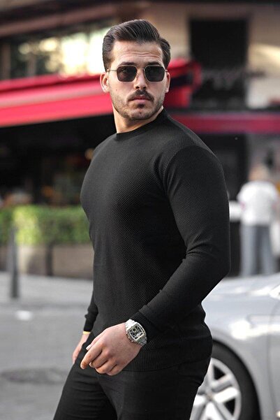 Aymood Men's Crew Neck Knitted Long Sleeve Sweater