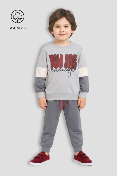 HK HOPKİDS Băiat cu imprimeu cu secțiuni Set din două piese din material textil