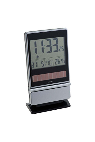 Bino Solar clock with alarm, time, date, day, temperature, 15 x 9 cm, 026722AA