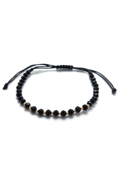 Bijolin Gold Bratara cu 10 bile din aur 14k si cristale negre