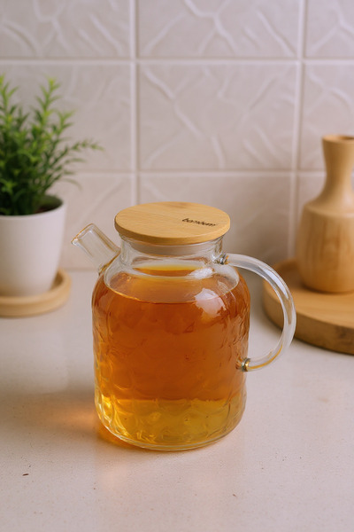 Bambum Juliet Bambu Kapaklı Cam Demlik 1800ml