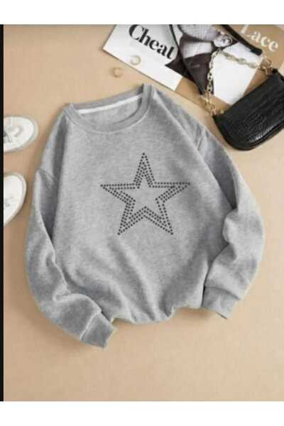 blackbonds Unisex Star Stroke Taş Baskılı Sweatshirt