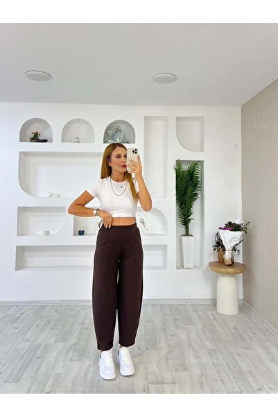 İrka Moda Kreep Kemersiz Balon Pantolon