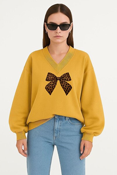 DM DOLCE MORE SWEATSHIRT UNISEX CU DECOLTEU IN V CU IMPRIMARE CU PANGONI