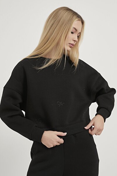 Arma Life Γυναικείο μπλουζάκι με πέτρινο σχέδιο με λαιμόκοψη μαύρο