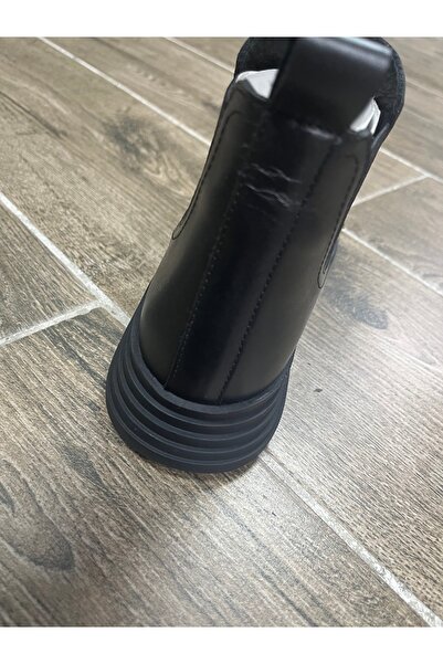 Butik Noble Shoes Hakiki Deri Siyah Kısa Bot
